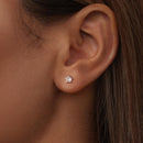 925 Sterling Silver Earrings with Pavé Setting CZ in White Gold-7