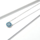 925 Sterling Silver Necklace 40+5cm Pendant 1.2*1.2cm for Women-1