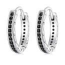 925 Sterling Silver Oxidized Pavé CZ Earrings-1