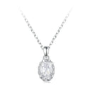 925 Sterling Silver 1 Carat Moissanite Necklace with Pavé Setting, 400 mm Length for Women-2