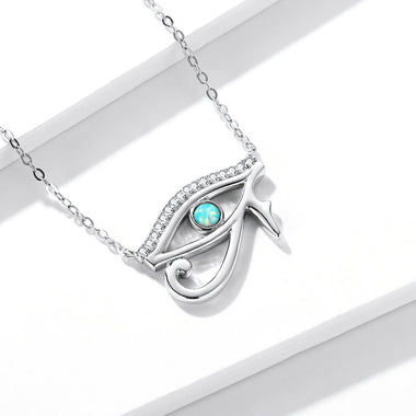 925 Sterling Silver Opal Necklace with CZ and Platinum Plating, Adjustable Length 45cm, Women’s Jewelry - 0