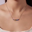 925 Sterling Silver White Gold Plated 40+5cm Necklace with Pavé Setting CZ for Women-5