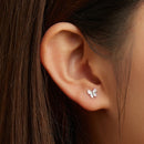 925 Sterling Silver Earrings with Enamel Process, 0.6cm, for Women-7