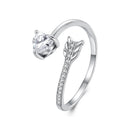 925 Sterling Silver Oxidized Pavé Setting CZ Ring-1