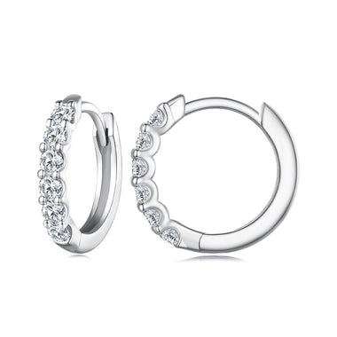 925 Sterling Silver 2.0mm Moissanite Earrings for Women - 0