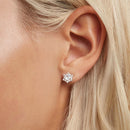 925 Sterling Silver Pavé Setting CZ Platinum Plated Earrings-6