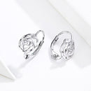 925 Sterling Silver Earrings with Pavé Setting CZ - 1.4x0.9 cm for Women-2