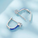 925 Sterling Silver Enamel Earrings with Pavé CZ for Women-5