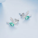 925 Sterling Silver Transparent Glass Earrings with CZ for Women-7