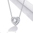 925 Sterling Silver Adjustable Cubic Zirconia Pendant Necklace for Women-2
