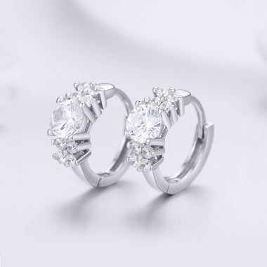 925 Sterling Silver Earrings with Pavé Setting and CZ Stone for Women - 0