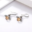925 Sterling Silver Earrings with Oxidized Finish and Pavé Setting CZ-4
