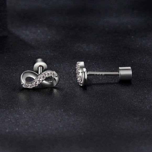 925 Sterling Silver & Moissanite Earrings 0.005ct for Women