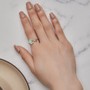 925 Sterling Silver Enamel CZ Plated Platinum Ring-7