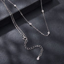 925 Sterling Silver White Gold Plated Adjustable Moissanite Necklace for Women-1