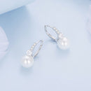 925 Sterling Silver Earrings with Quality Shell Pearl and CZ for Women-4