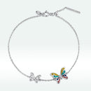 925 Sterling Silver Adjustable Butterfly Enamel Bracelet for Women-4