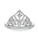 925 Sterling Silver White Gold Plated Ring with Pavé Setting CZ Size 6 for Women-1