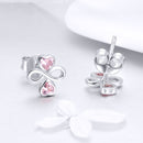 925 Sterling Silver Platinum Plated Pavé Setting CZ Earrings-4