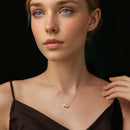925 Sterling Silver Moissanite & Freshwater Pearl White Gold Necklace 45cm for Women-5
