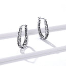 925 Sterling Silver Earrings 2.3*0.4cm Oxidized Silver for Women-3