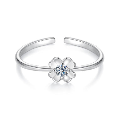 925 Sterling Silver Moissanite Ring Size E for Women - 0