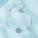 925 Sterling Silver Plated Platinum Bracelets with Ice Flower Zirconia for Women-4