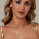 925 Sterling Silver Moissanite 0.5 Carat Necklace with CZ for Women-9