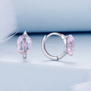925 Sterling Silver Earrings with Transparent Glass, 12x7mm, for Women-5