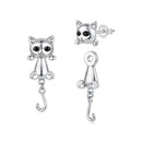 Brass & S925 Silver Earrings | 2.8*1.1cm | White Gold Plated with Pavé Setting CZ for Women-1