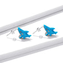 925 Sterling Silver Oxidized Enamel Earrings for Women - 1.3x0.5cm-2