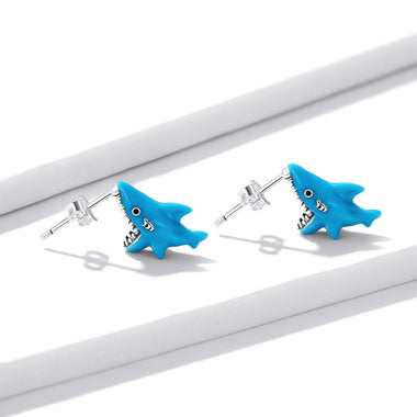 925 Sterling Silver Oxidized Enamel Earrings for Women - 1.3x0.5cm - 0