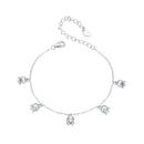 925 Sterling Silver Plated White Gold 12x41mm Pendant Bracelet-1