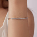 925 Sterling Silver + Moissanite White Gold 21cm Bracelet for Women-5