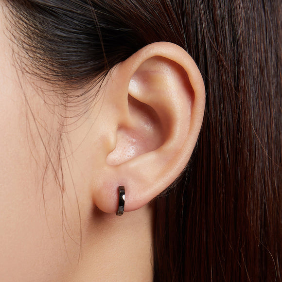 925 Sterling Silver & Plated Black Gold Earrings