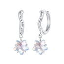 925 Sterling Silver Earrings with Transparent Glass and White Gold Plating for Women-2