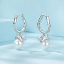 925 Sterling Silver Earrings with Quality Shell Pearl and CZ for Women-4