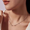 925 Sterling Silver 0.10ct Moissanite Necklace in White Gold, 40+5cm Chain for Women-8