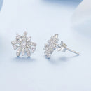 925 Sterling Silver Earrings with Pavé Set CZ in White Gold Finish, 1.1*1.0cm-4