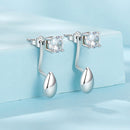 925 Sterling Silver Plated White Gold Earrings with Pavé Setting CZ-3