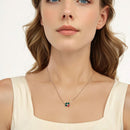 925 Sterling Silver Necklace with Enamel, White Gold Plated, 40+5 cm Chain Length, Women's Jewelry-5