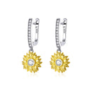 S925 Sterling Silver Plated Gold Pavé Setting CZ Earrings-1