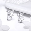925 Sterling Silver Earrings with Pavé Setting in Oxidized Finish-2