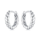 925 Sterling Silver Plated White Gold Earrings for Women - Size 11*3mm-6