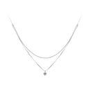 925 Sterling Silver Necklace with 8x6mm Pavé Setting CZ Pendant for Women-1