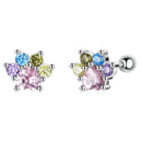 925 Sterling Silver Earrings with Pavé Setting and CZ-1