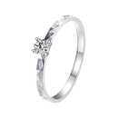 925 Sterling Silver Moissanite White Gold Plated Ring Size 6-1