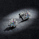 925 Sterling Silver Earrings with Pavé Setting CZ, Oxidized Silver, 0.7*0.8 cm for Women-7