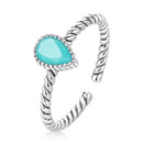 925 Silver 0.2cm Turquoise Ring for Women-1