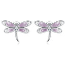 925 Sterling Silver Enamel Process Earrings with Pavé Setting CZ for Women-1